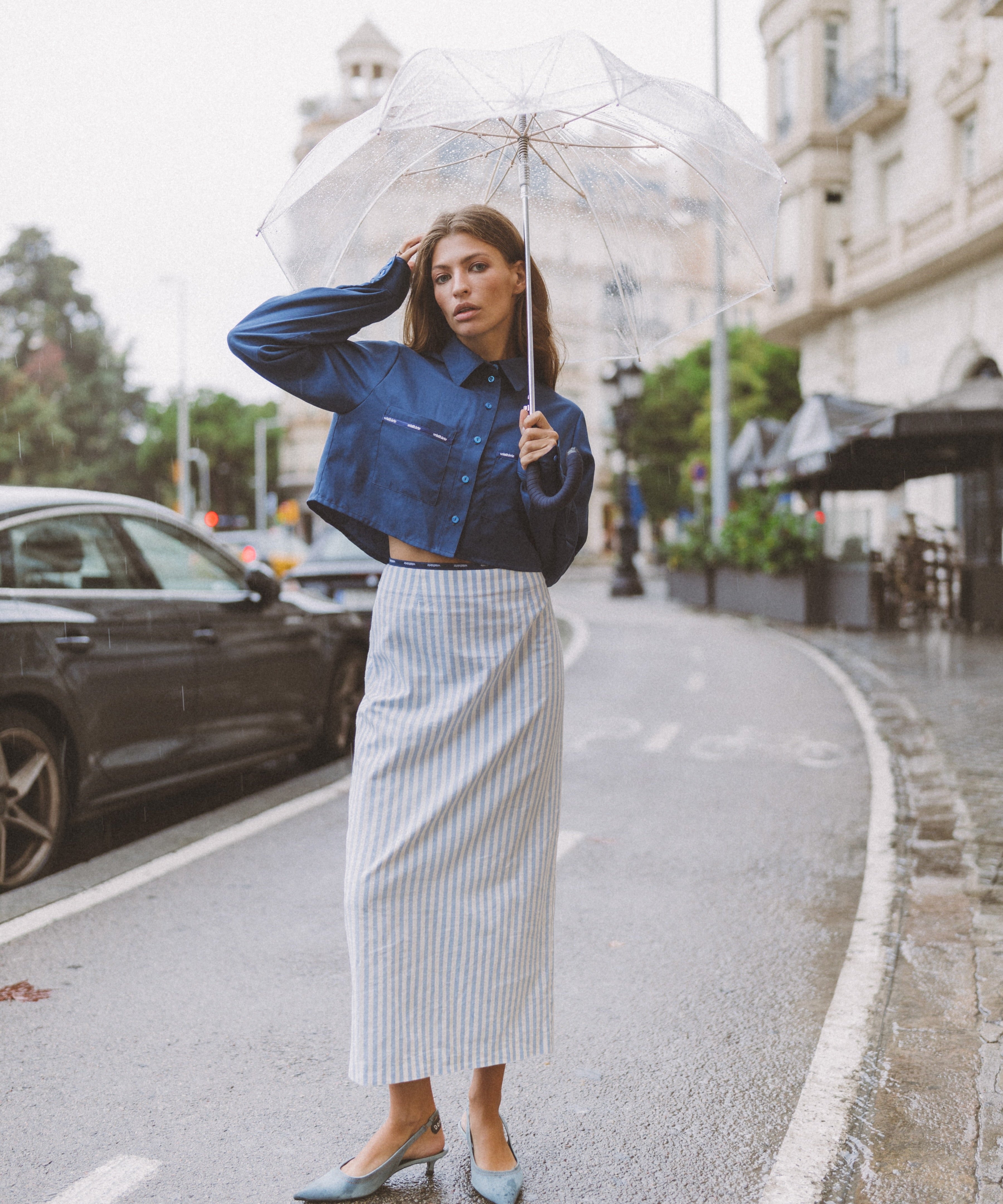 Striped Midi Skirt