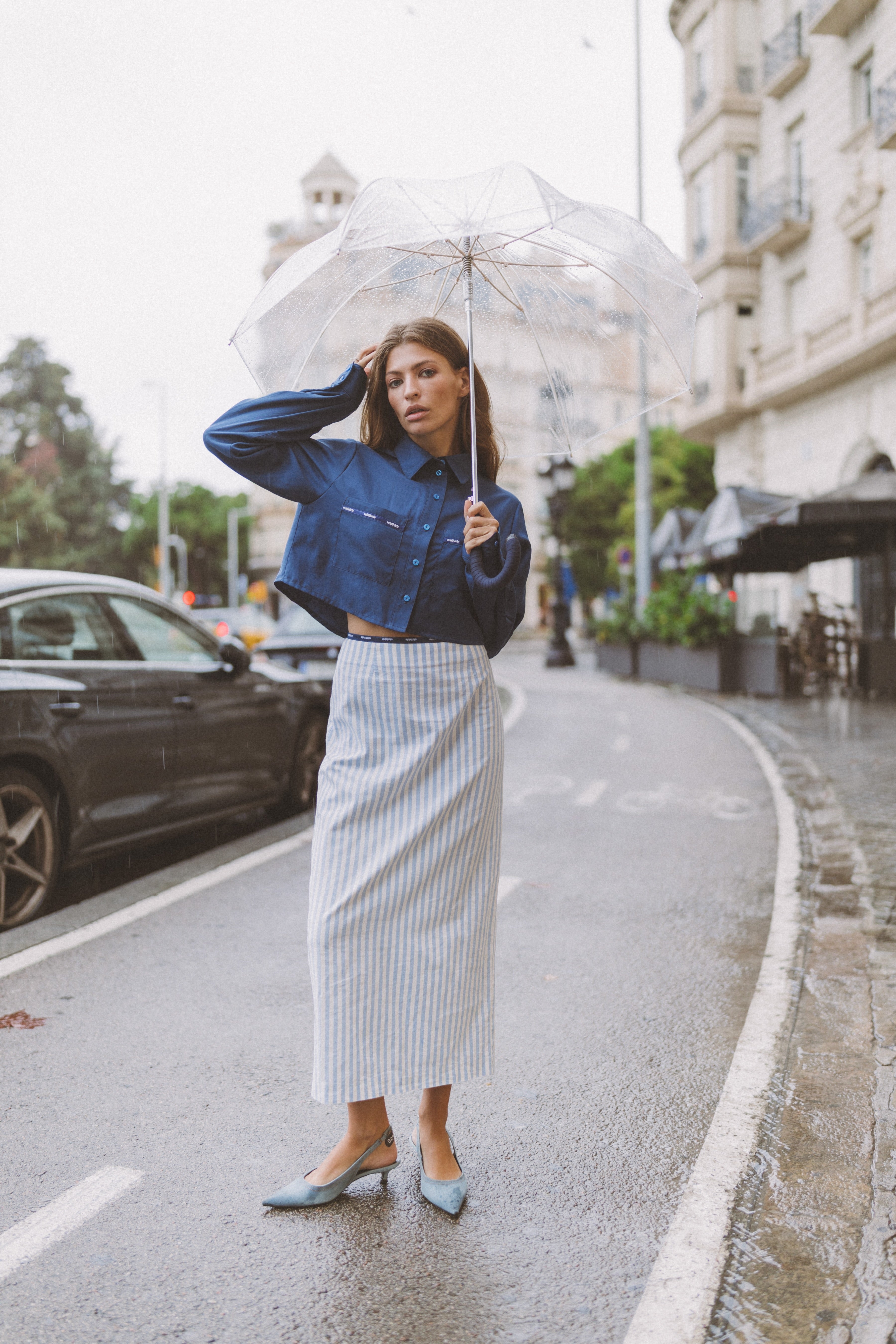 Striped Midi Skirt