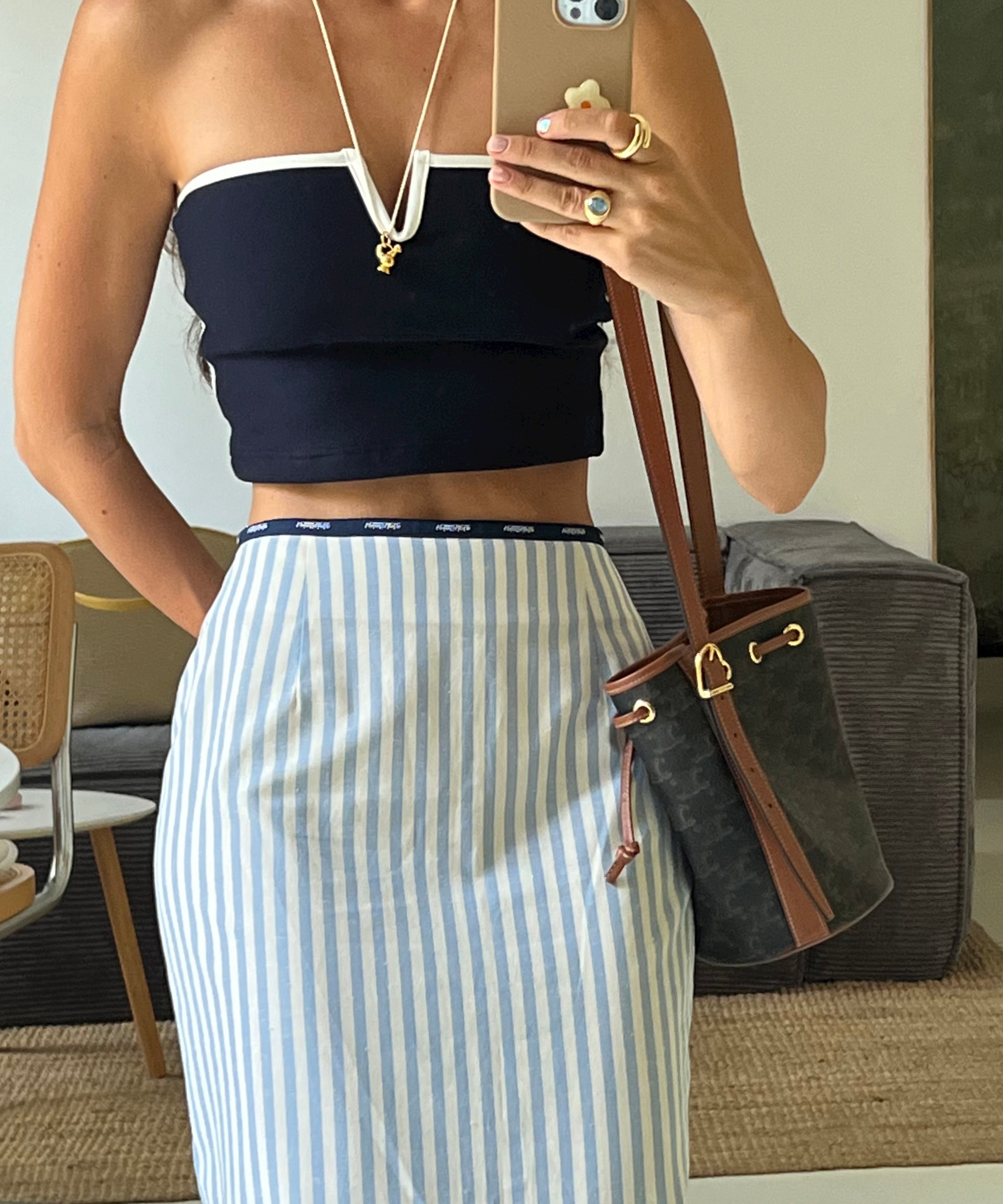 Navy-Blue Crop Top