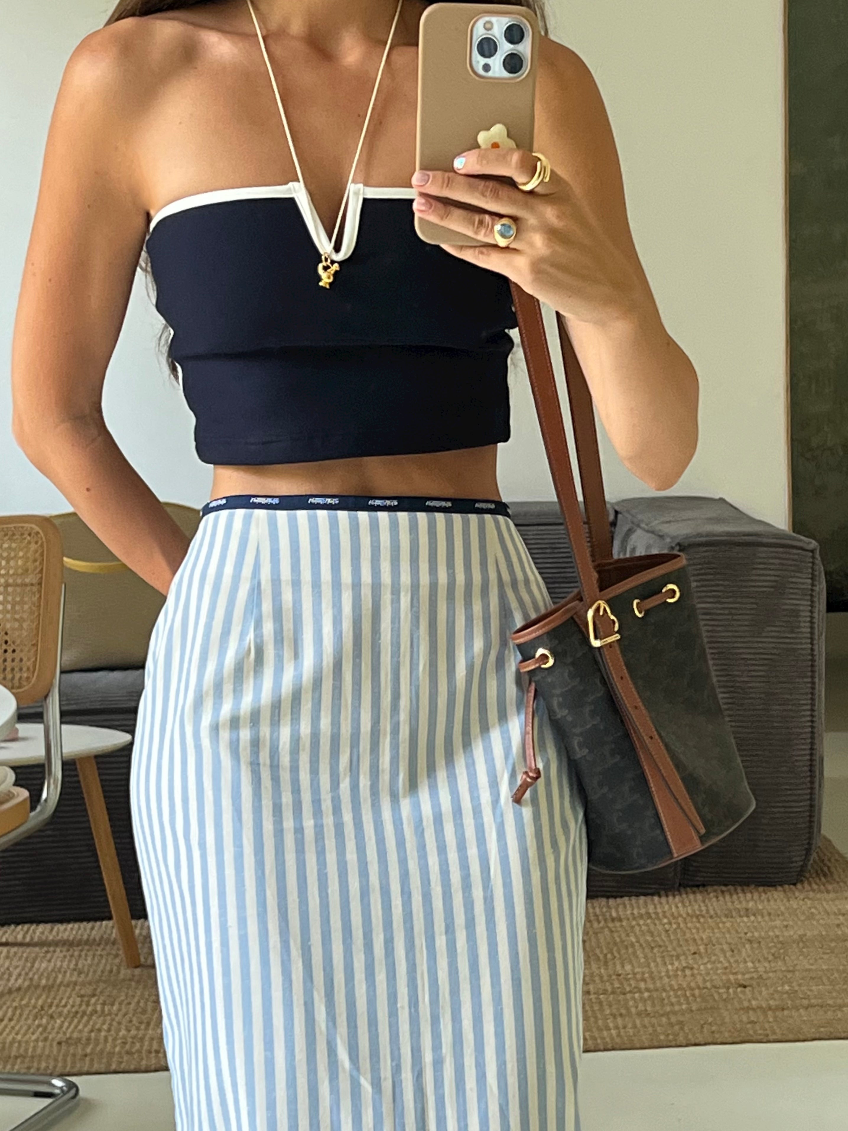 Navy-Blue Crop Top