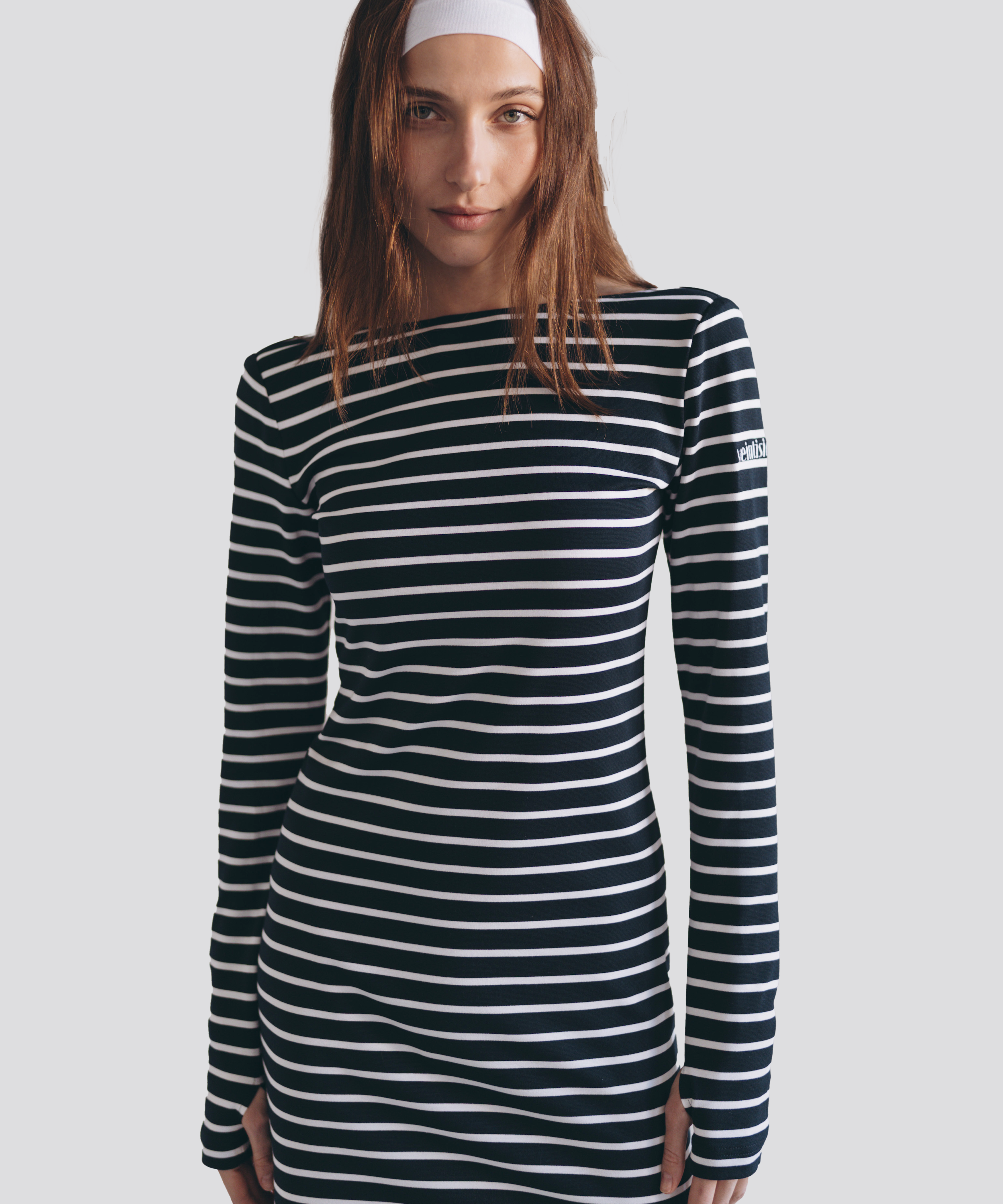 Navy Blue Striped Dress