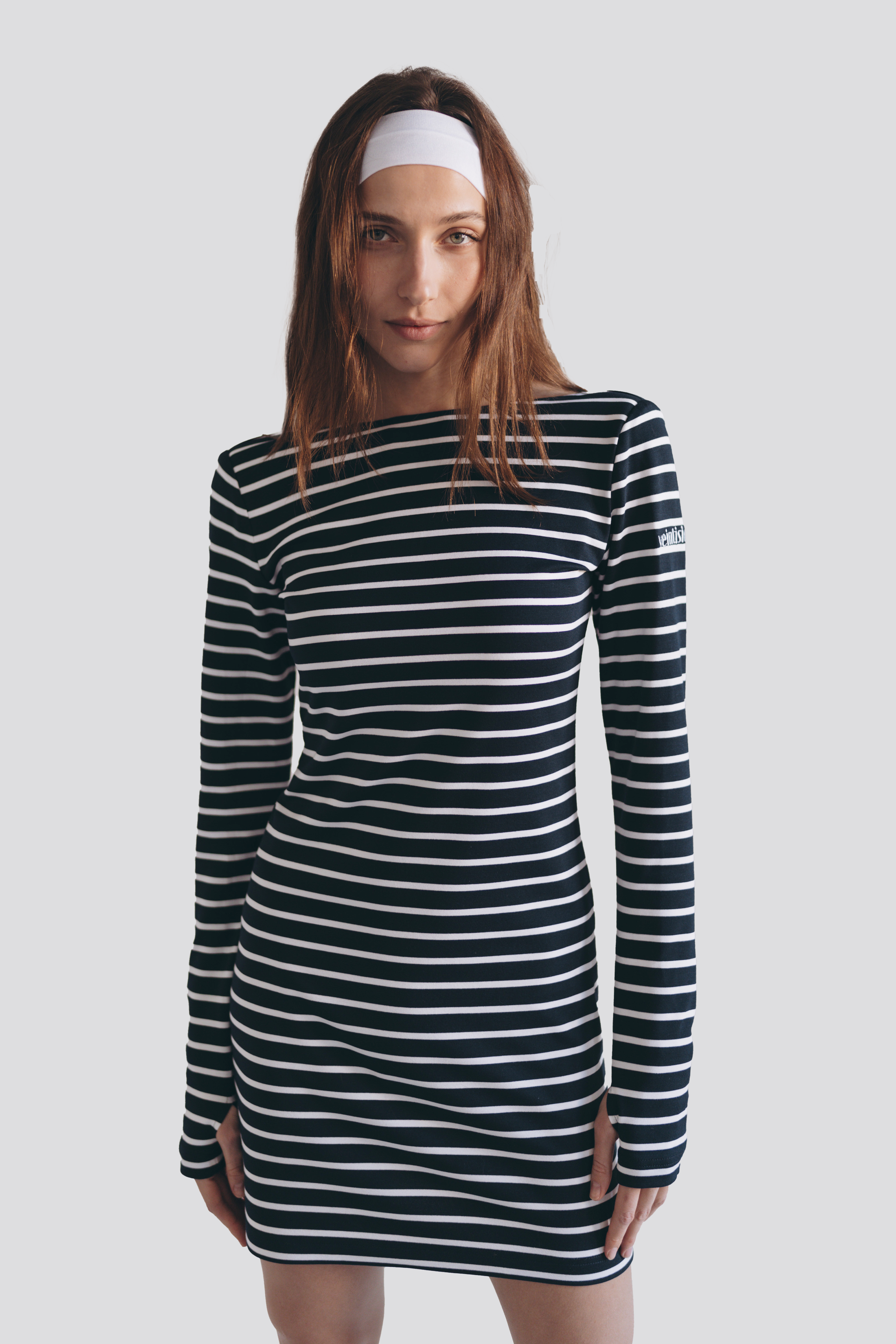 Navy Blue Striped Dress