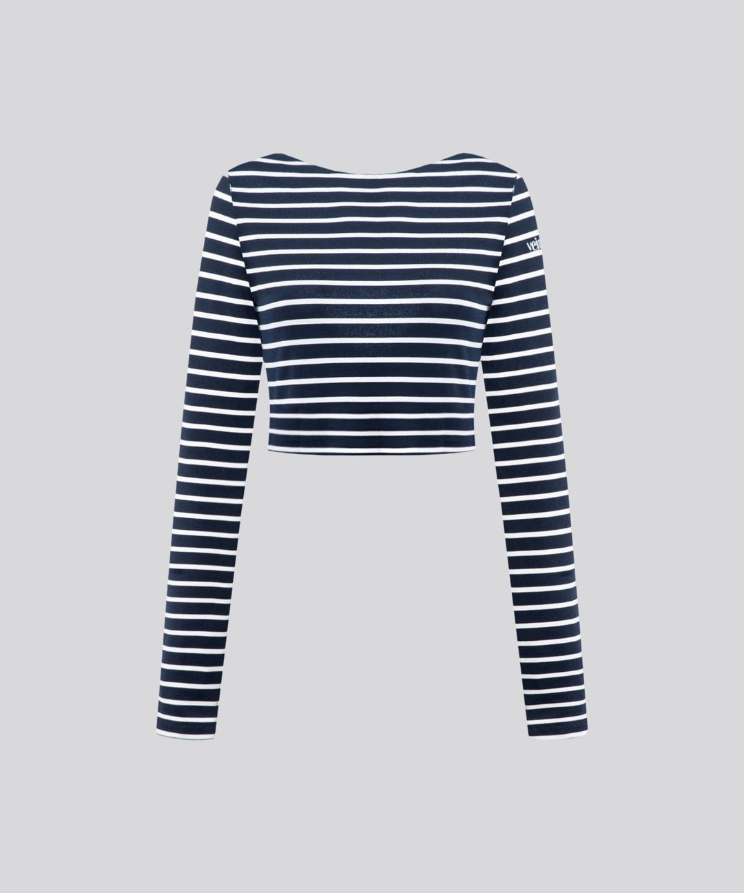 Navy Blue Striped Crop Top 