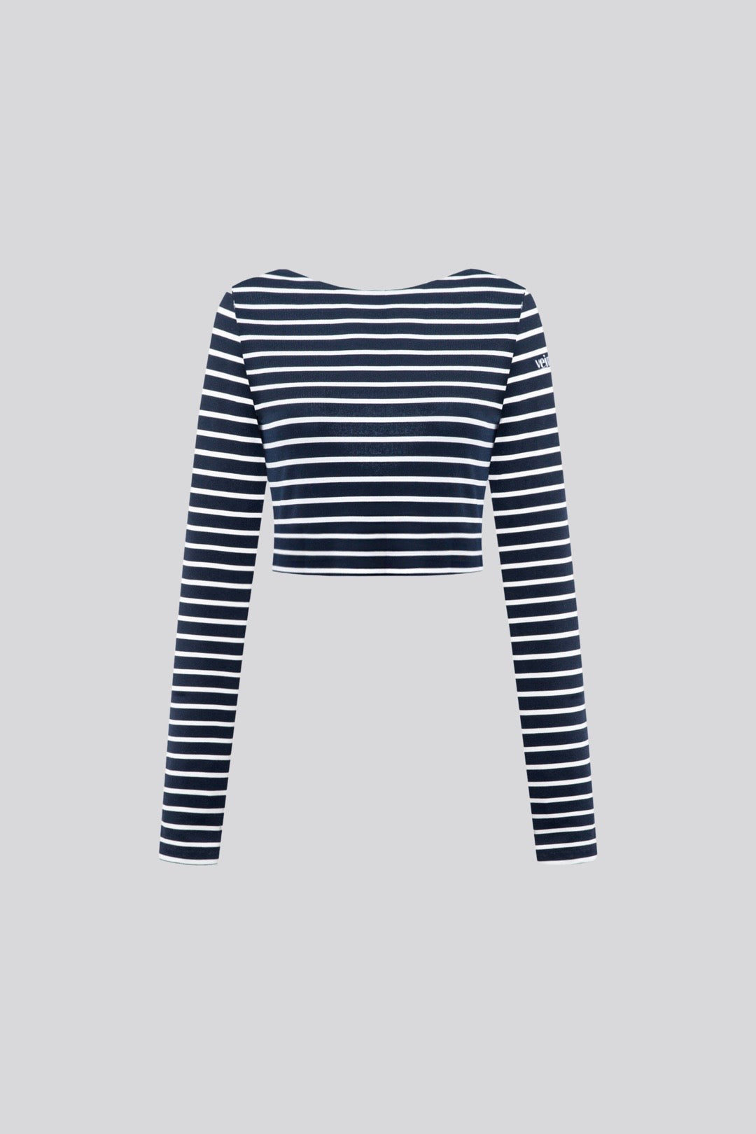 Navy Blue Striped Crop Top 