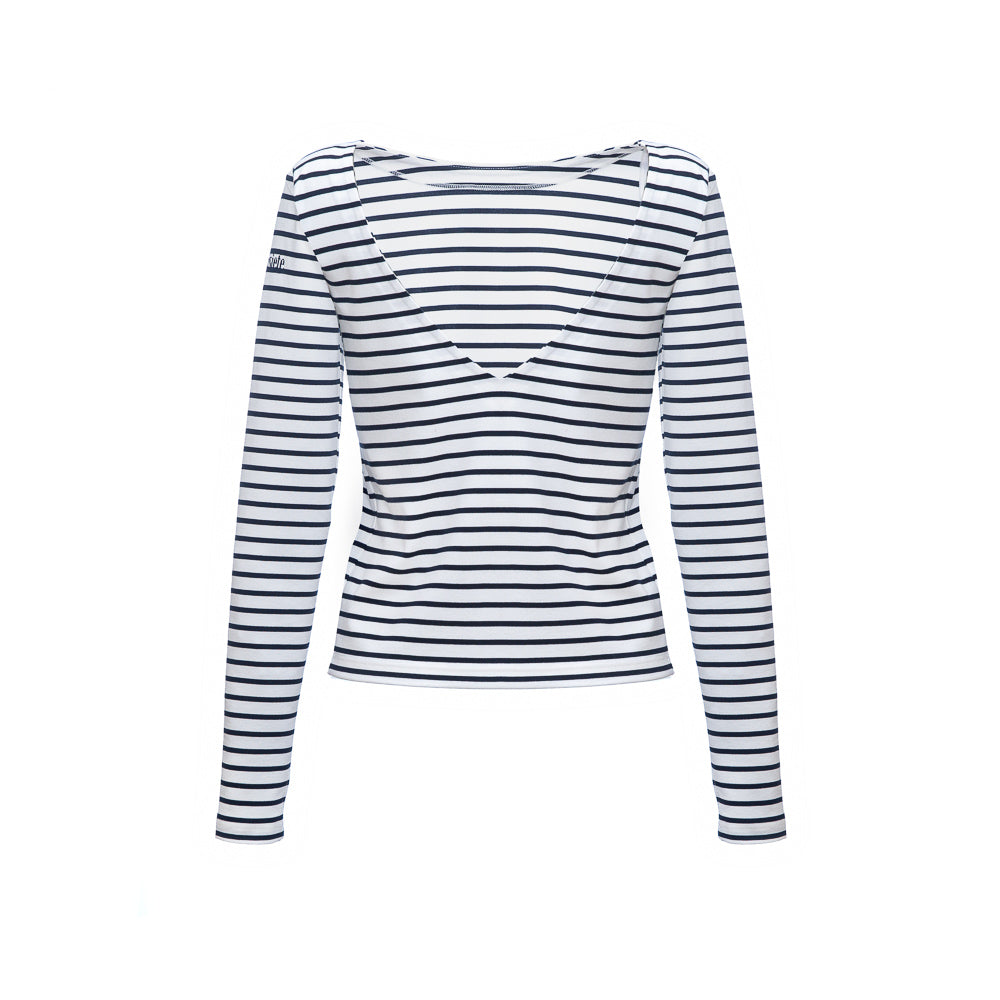 White Long Sleeve Striped Top