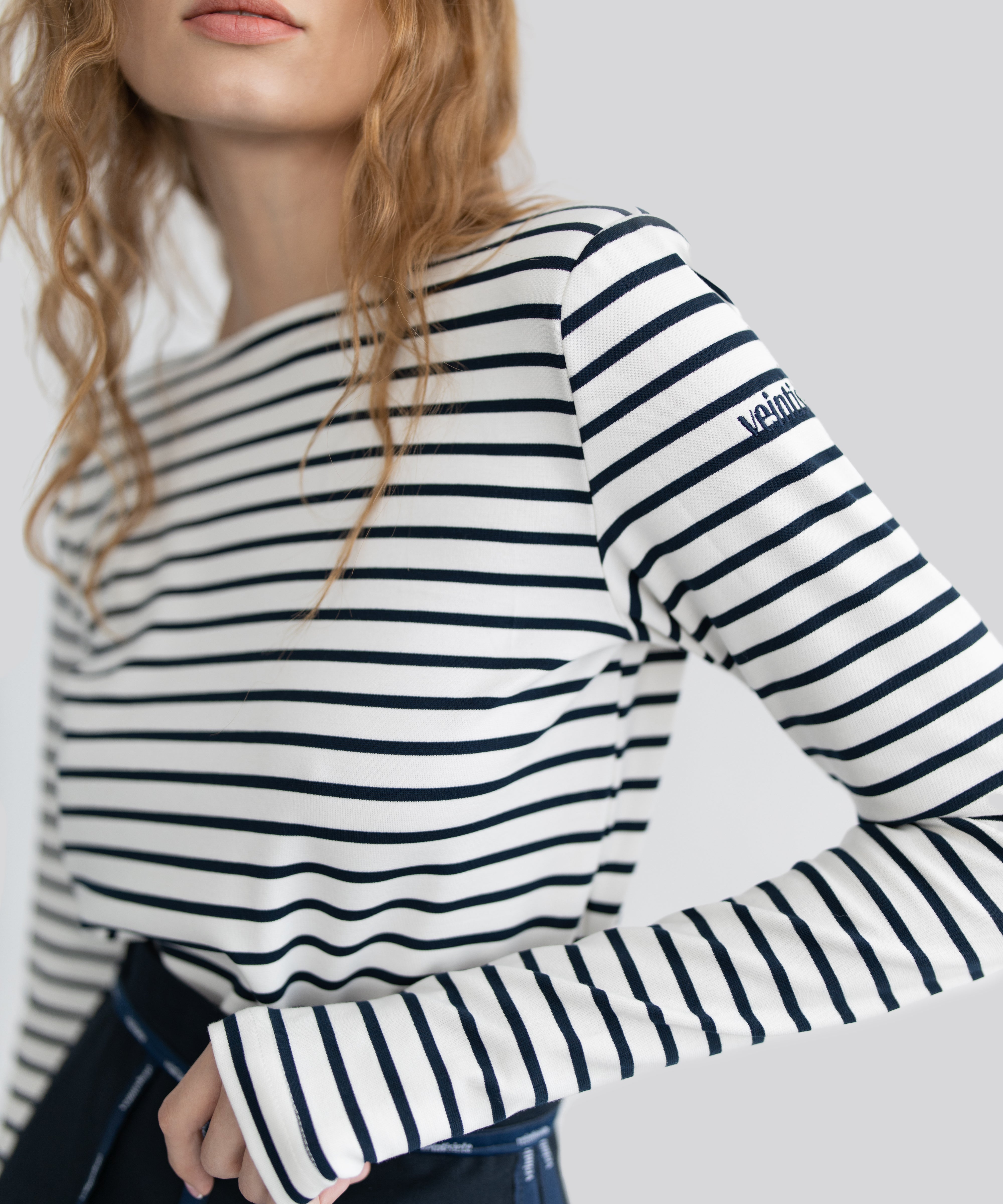 White Long Sleeve Striped Top