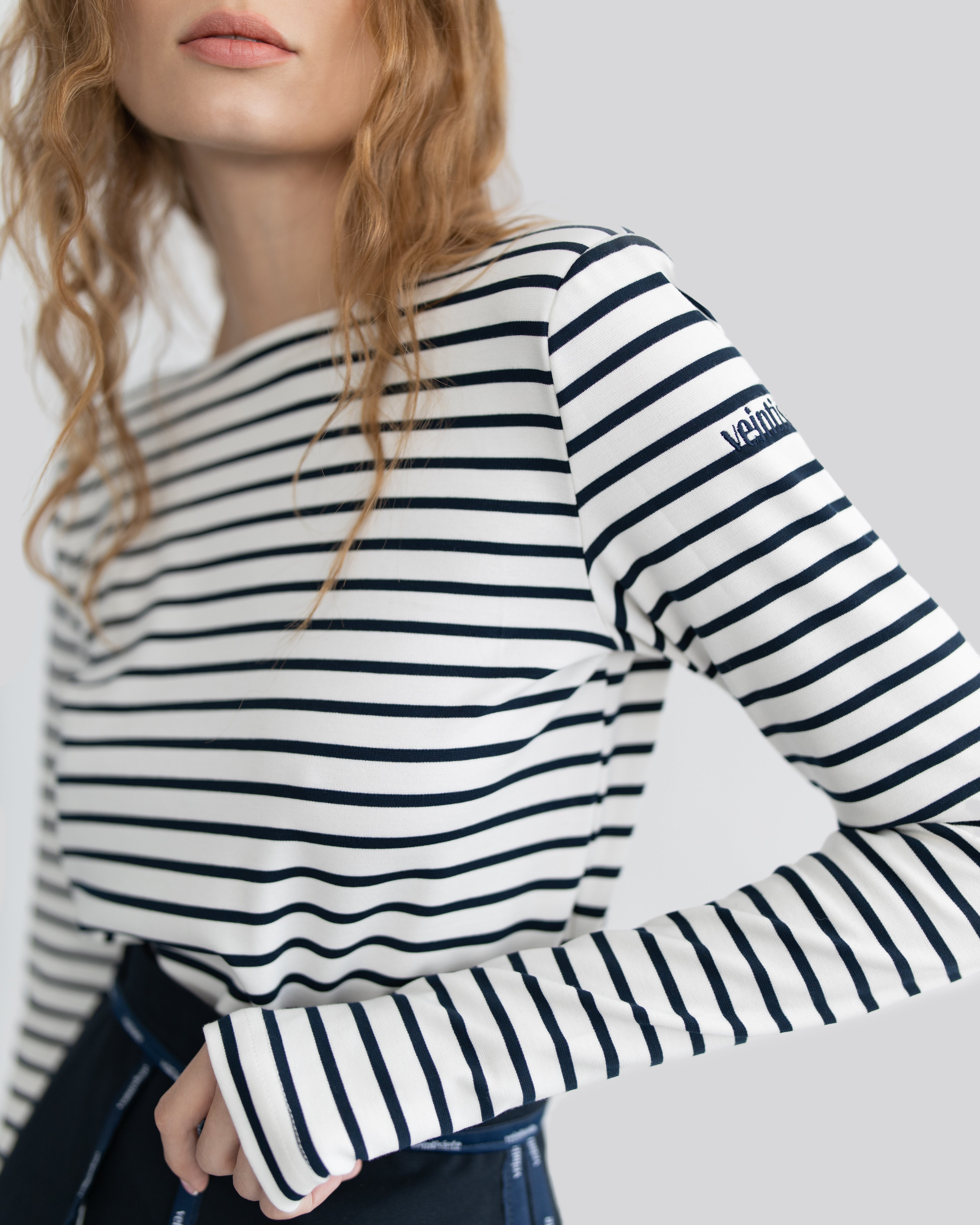 White Long Sleeve Striped Top