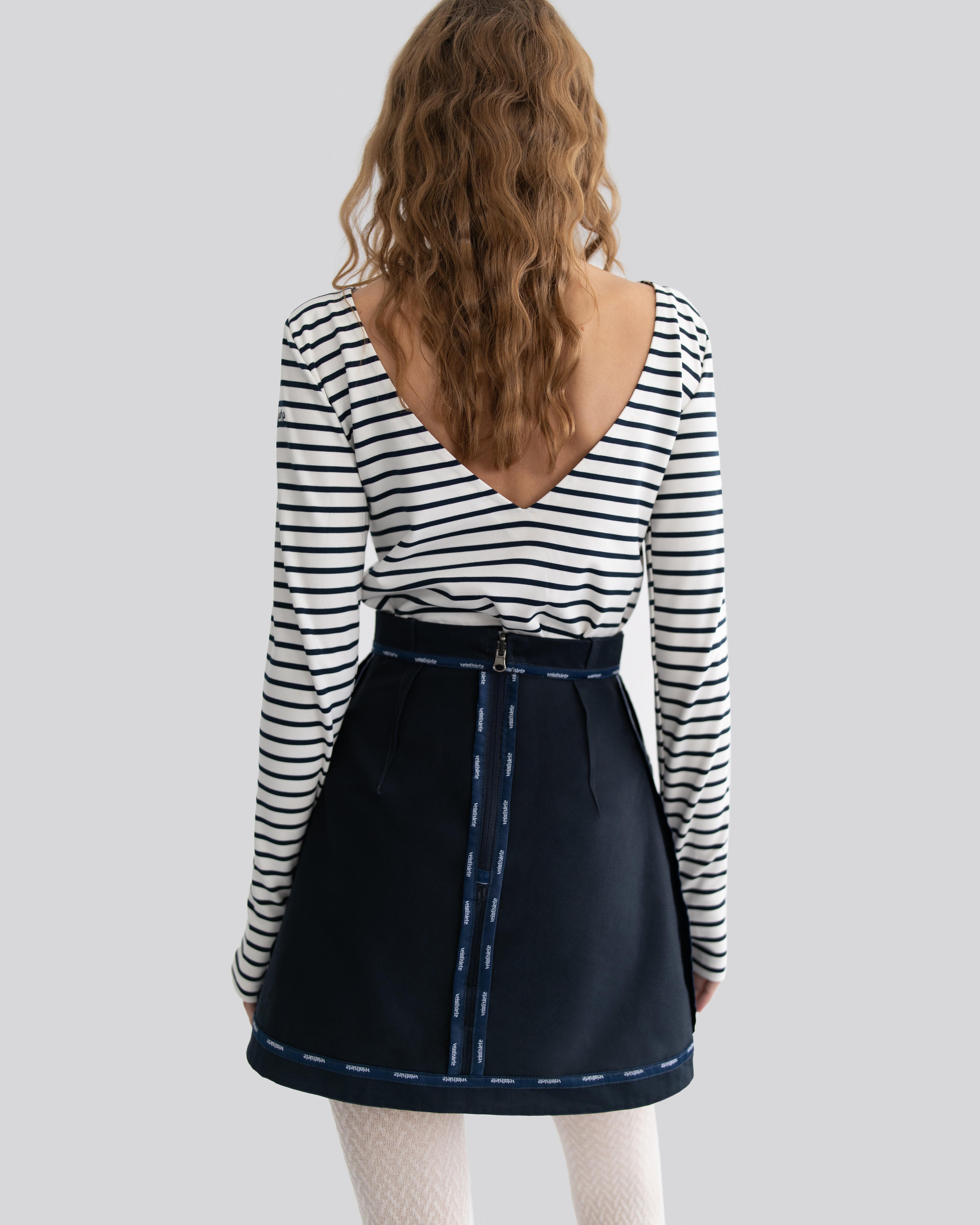 White Long Sleeve Striped Top