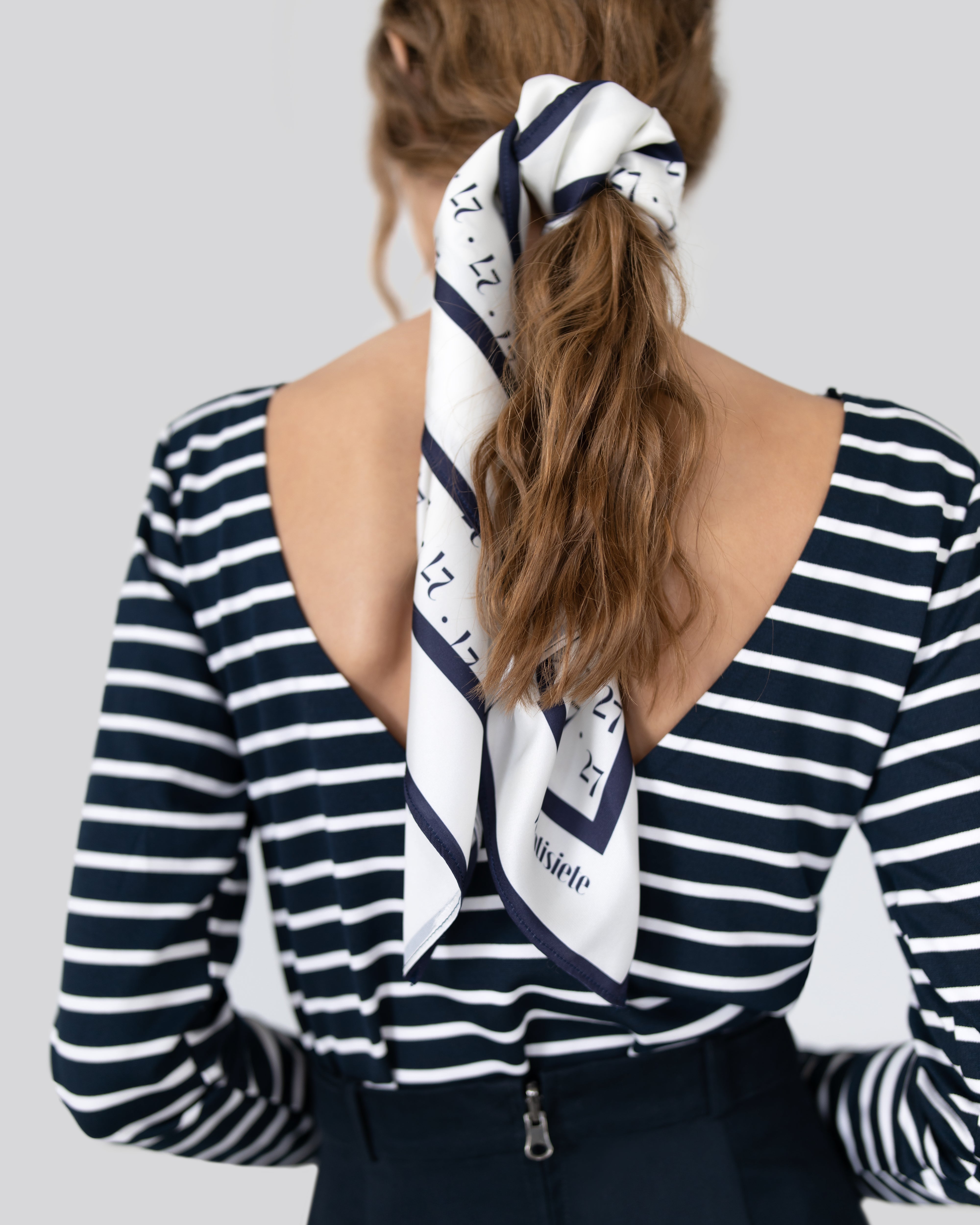 Navy Blue Striped Top